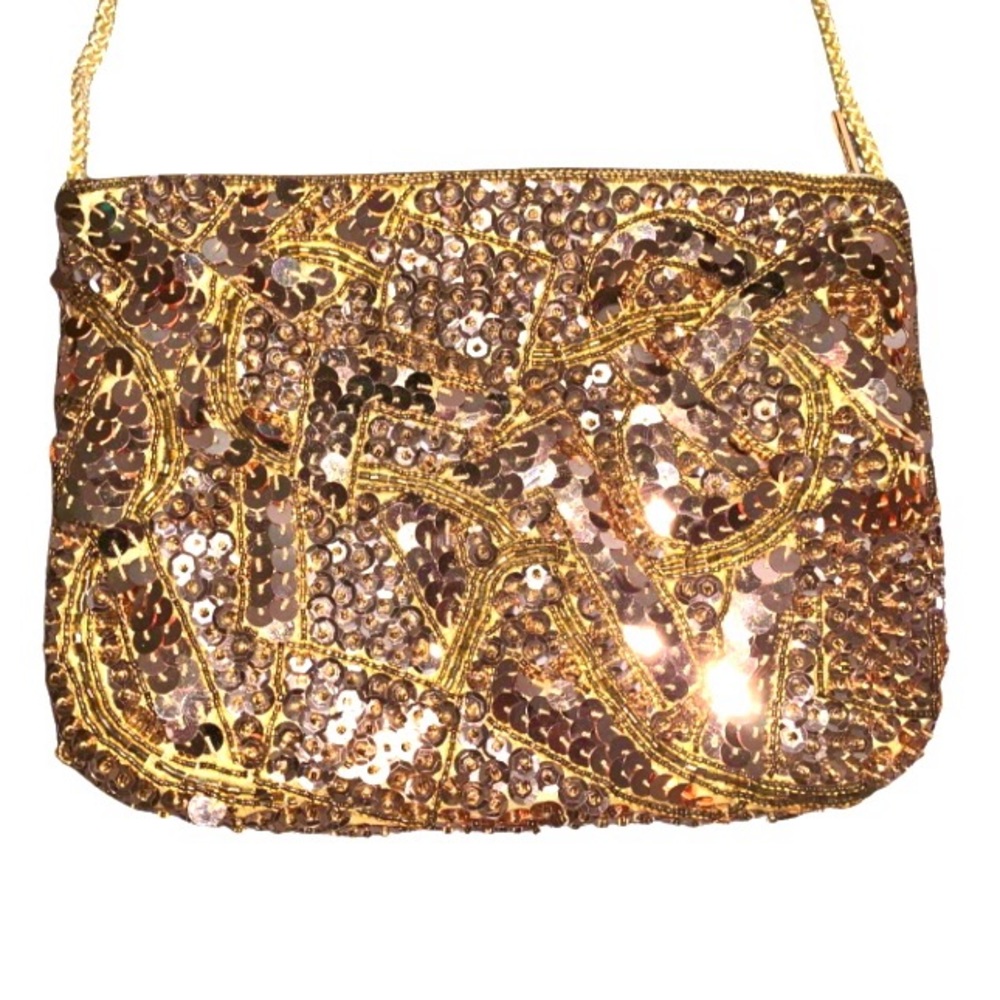 Vintage Gold Sequin Clutch